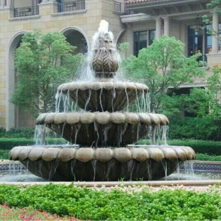 大剛雕塑 定制石噴泉與歐式動物石獅噴泉的藝術之美